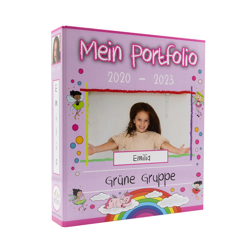 portfolio ordner kita kindergarten feen und einhoerner